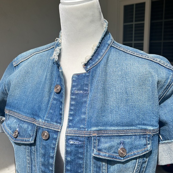 7 For All Mankind Short Sleeves Denim Jacket NWOT - Picture 3 of 13